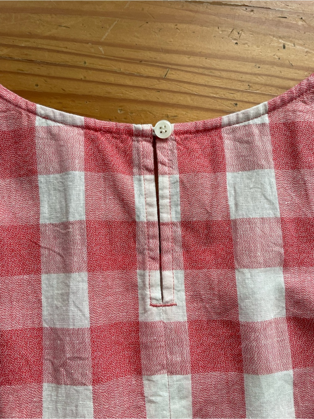 J.Crew Factory Gingham Tie‑Waist Sleeveless Linen‑Cotton Blouse Size 14 - Picture 3 of 8